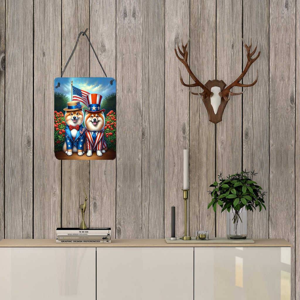 All American Finnish Spitz Wall or Door Hanging Prints Aluminum Metal Sign Kitchen Wall Bar Bathroom Plaque Home Decor Front Door Plaque, 12x16, Multicolor