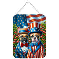 All American French Bulldog Wall or Door Hanging Prints Aluminum Metal Sign Kitchen Wall Bar Bathroom Plaque Home Decor Front Door Plaque, 12x16, Multicolor