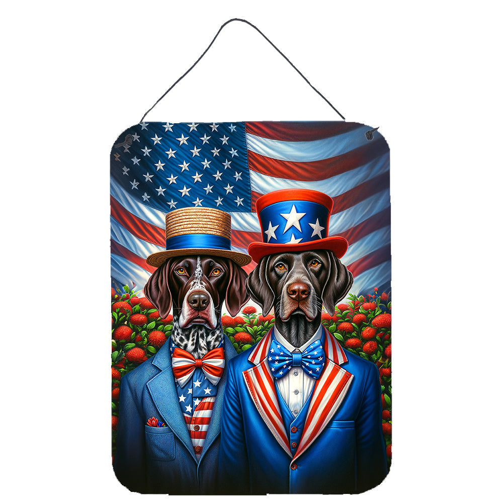All American German Shorthaired Pointer Wall or Door Hanging Prints Aluminum Metal Sign Kitchen Wall Bar Bathroom Plaque Home Decor Front Door Plaque, 12x16, Multicolor