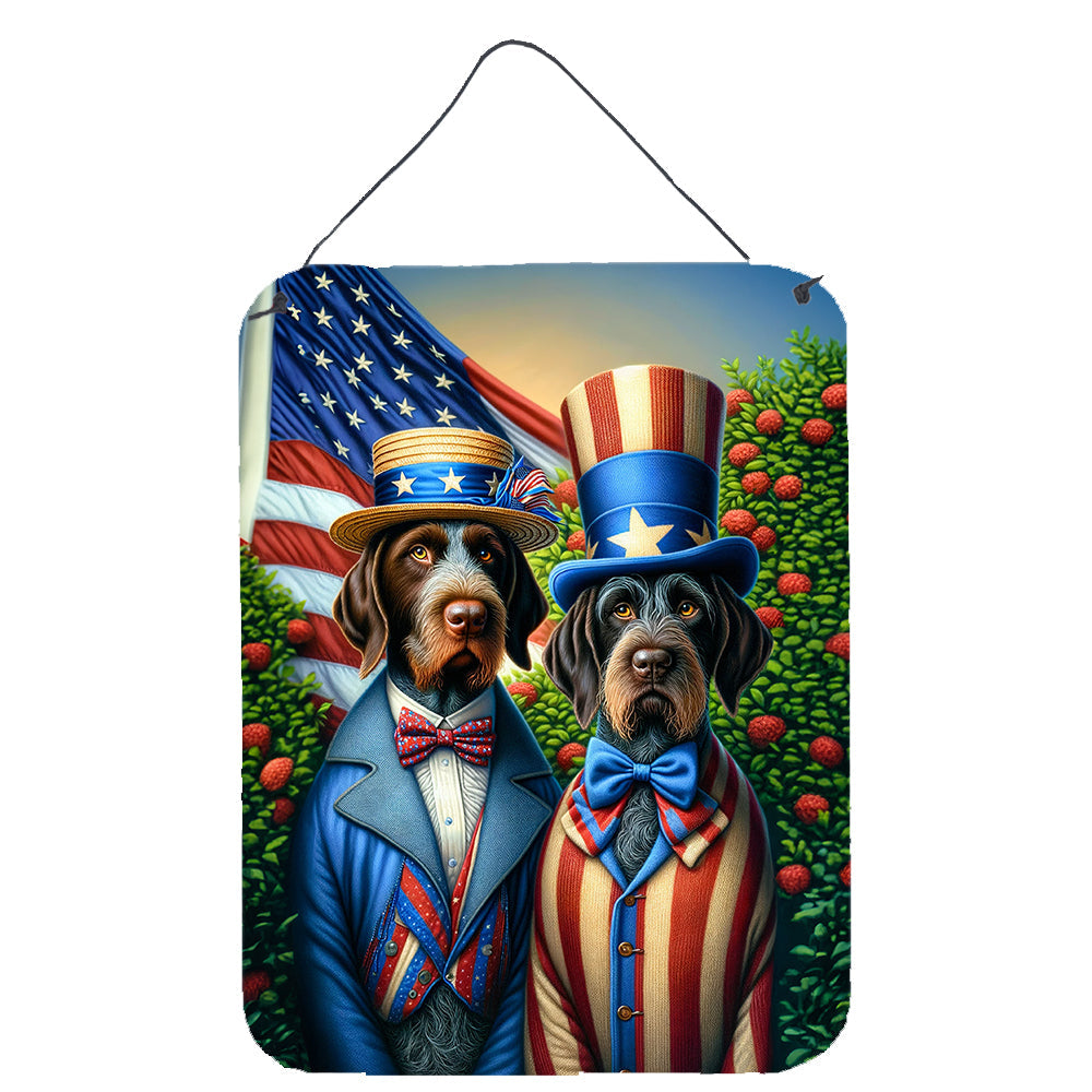 All American German Wirehaired Pointer Wall or Door Hanging Prints Aluminum Metal Sign Kitchen Wall Bar Bathroom Plaque Home Decor Front Door Plaque, 12x16, Multicolor