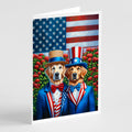 All American Golden Retriever Greeting Cards Pack of 8 Blank Cards with Envelopes Whimsical A7 Size 5x7