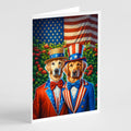 All American Golden Retriever Greeting Cards Pack of 8 Blank Cards with Envelopes Whimsical A7 Size 5x7