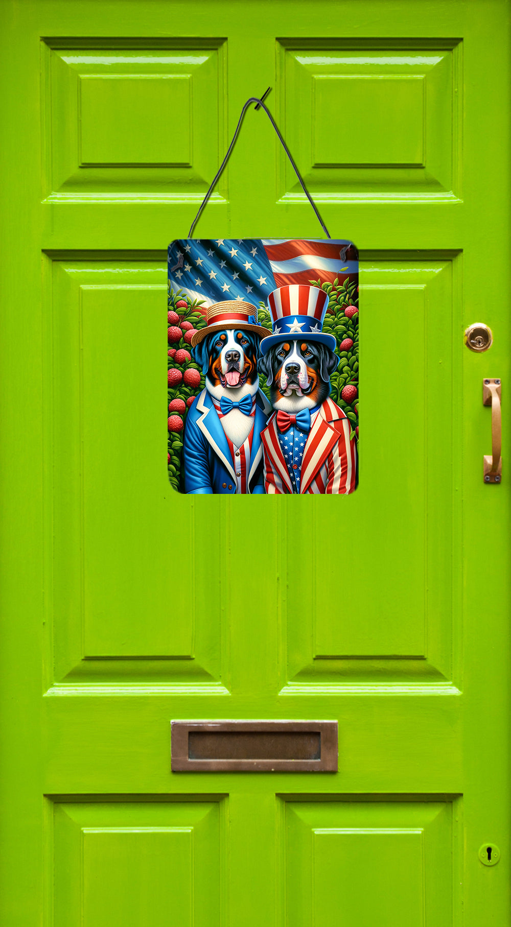 All American Greater Swiss Mountain Dog Wall or Door Hanging Prints Aluminum Metal Sign Kitchen Wall Bar Bathroom Plaque Home Decor Front Door Plaque, 12x16, Multicolor