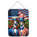 All American Greyhound Wall or Door Hanging Prints Aluminum Metal Sign Kitchen Wall Bar Bathroom Plaque Home Decor Front Door Plaque, 12x16, Multicolor