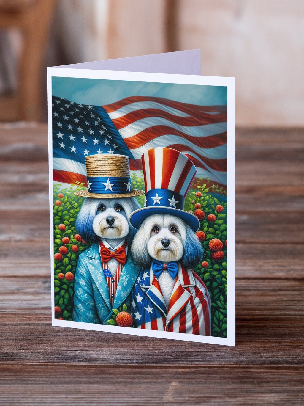 All American Havanese Greeting Cards Pack of 8 Blank Cards with Envelopes Whimsical A7 Size 5x7
