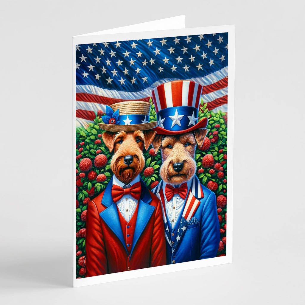 All American Irish Terrier Greeting Cards Pack of 8 Blank Cards with Envelopes Whimsical A7 Size 5x7
