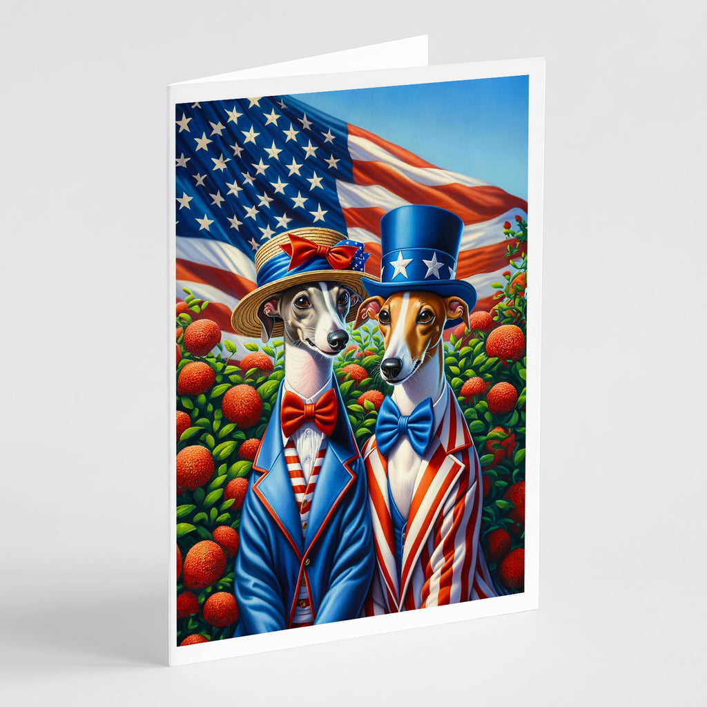 All American Italian Greyhound Greeting Cards Pack of 8 Blank Cards with Envelopes Whimsical A7 Size 5x7