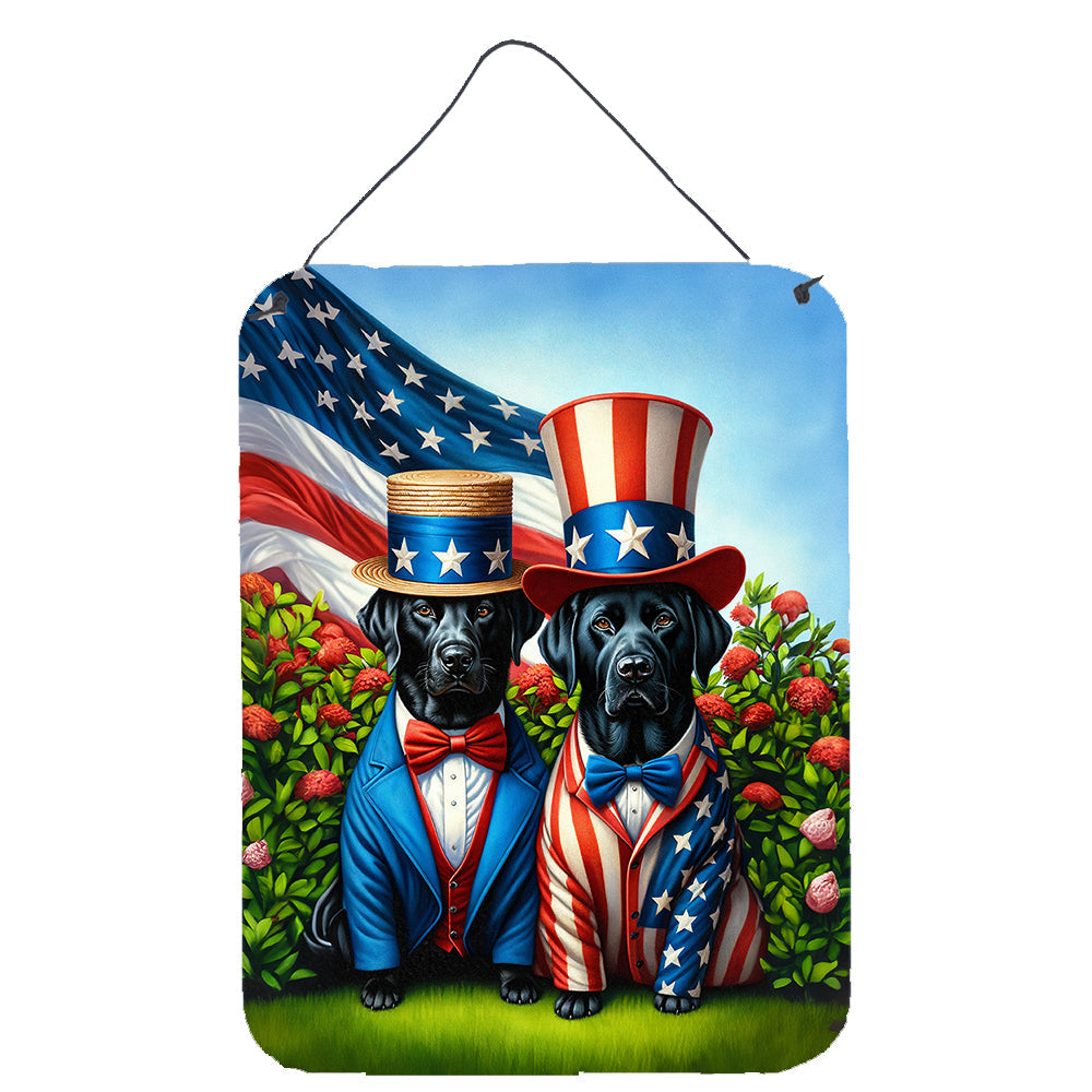 All American Labrador Retriever Wall or Door Hanging Prints Aluminum Metal Sign Kitchen Wall Bar Bathroom Plaque Home Decor Front Door Plaque, 12x16, Multicolor