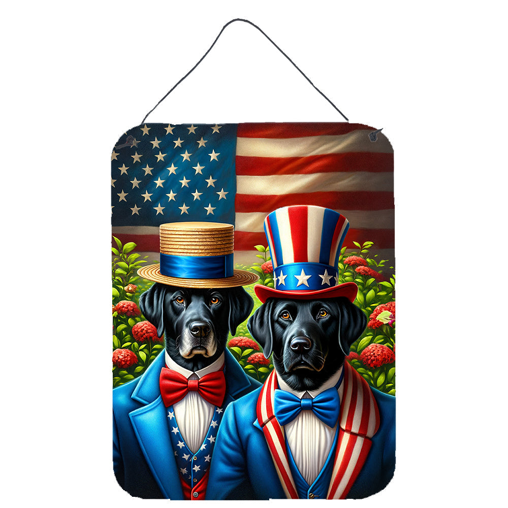 All American Labrador Retriever Wall or Door Hanging Prints Aluminum Metal Sign Kitchen Wall Bar Bathroom Plaque Home Decor Front Door Plaque, 12x16, Multicolor