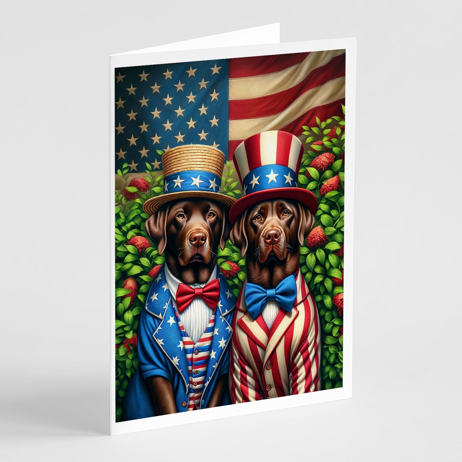 All American Labrador Retriever Greeting Cards Pack of 8 Blank Cards with Envelopes Whimsical A7 Size 5x7