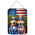 All American Labrador Retriever Wall or Door Hanging Prints Aluminum Metal Sign Kitchen Wall Bar Bathroom Plaque Home Decor Front Door Plaque, 12x16, Multicolor