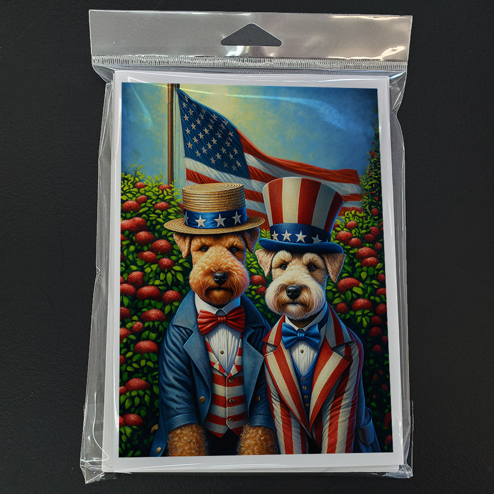 All American Lakeland Terrier Greeting Cards Pack of 8 Blank Cards with Envelopes Whimsical A7 Size 5x7