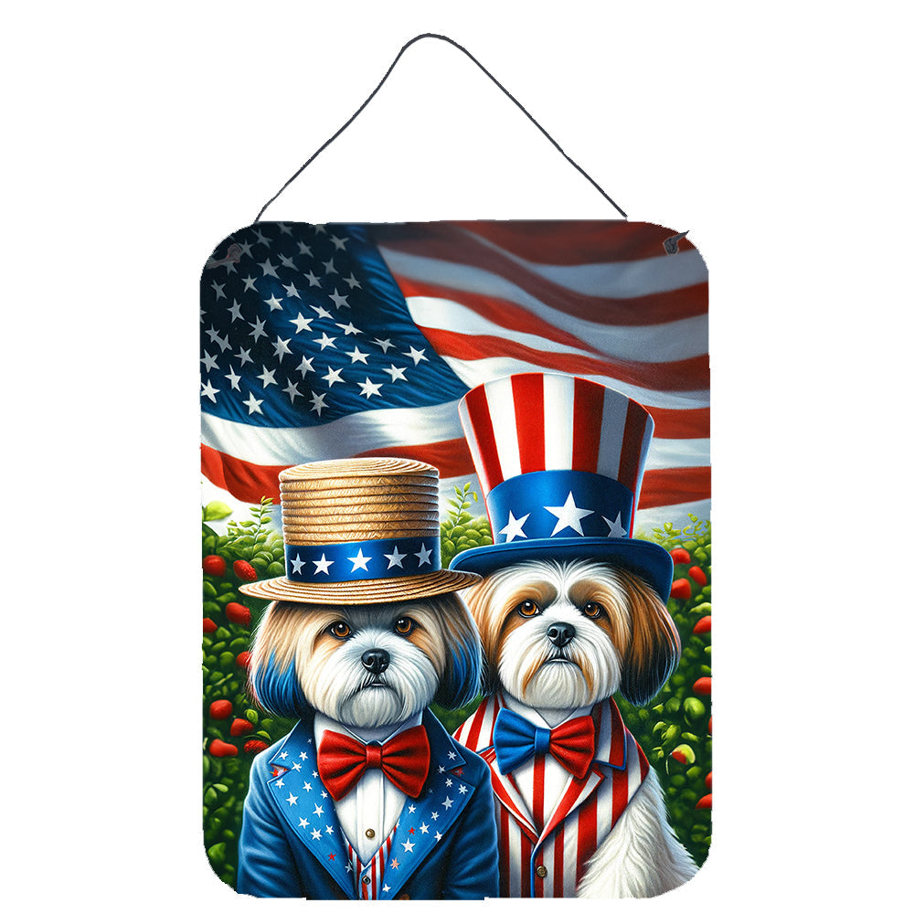 All American Lhasa Apso Wall or Door Hanging Prints Aluminum Metal Sign Kitchen Wall Bar Bathroom Plaque Home Decor Front Door Plaque, 12x16, Multicolor