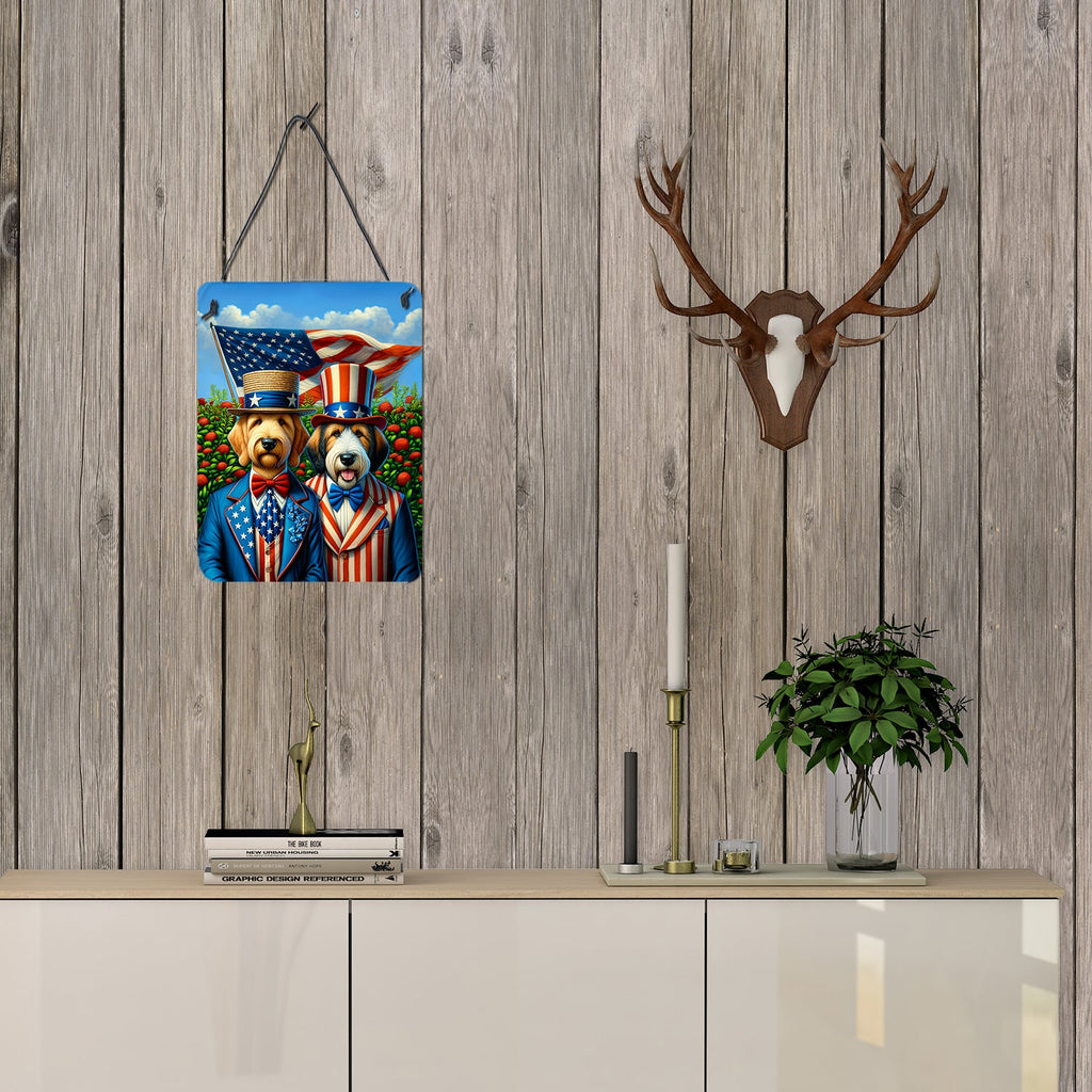 All American Otterhound Wall or Door Hanging Prints Aluminum Metal Sign Kitchen Wall Bar Bathroom Plaque Home Decor Front Door Plaque, 12x16, Multicolor