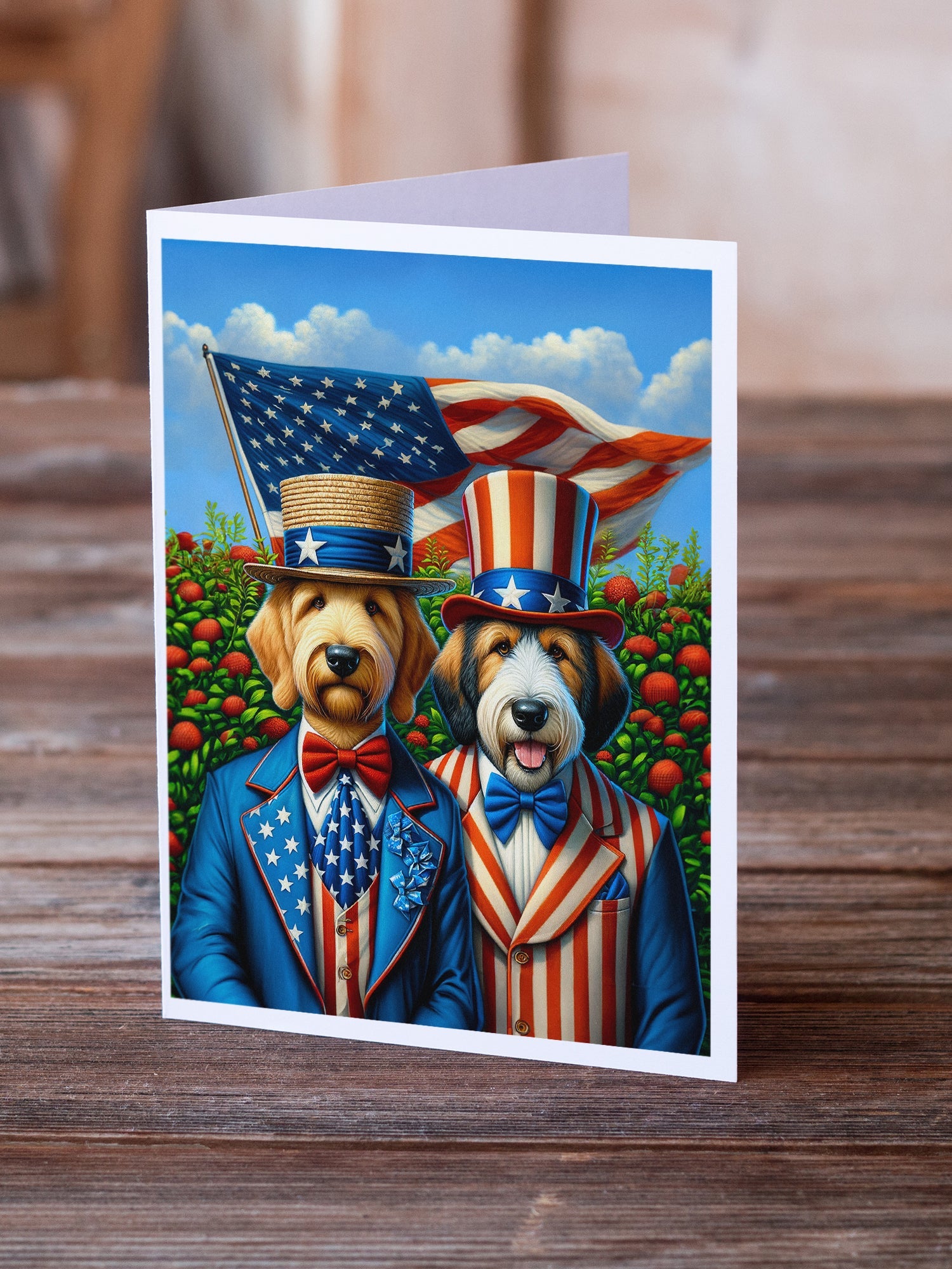 All American Otterhound Greeting Cards Pack of 8 Blank Cards with Envelopes Whimsical A7 Size 5x7