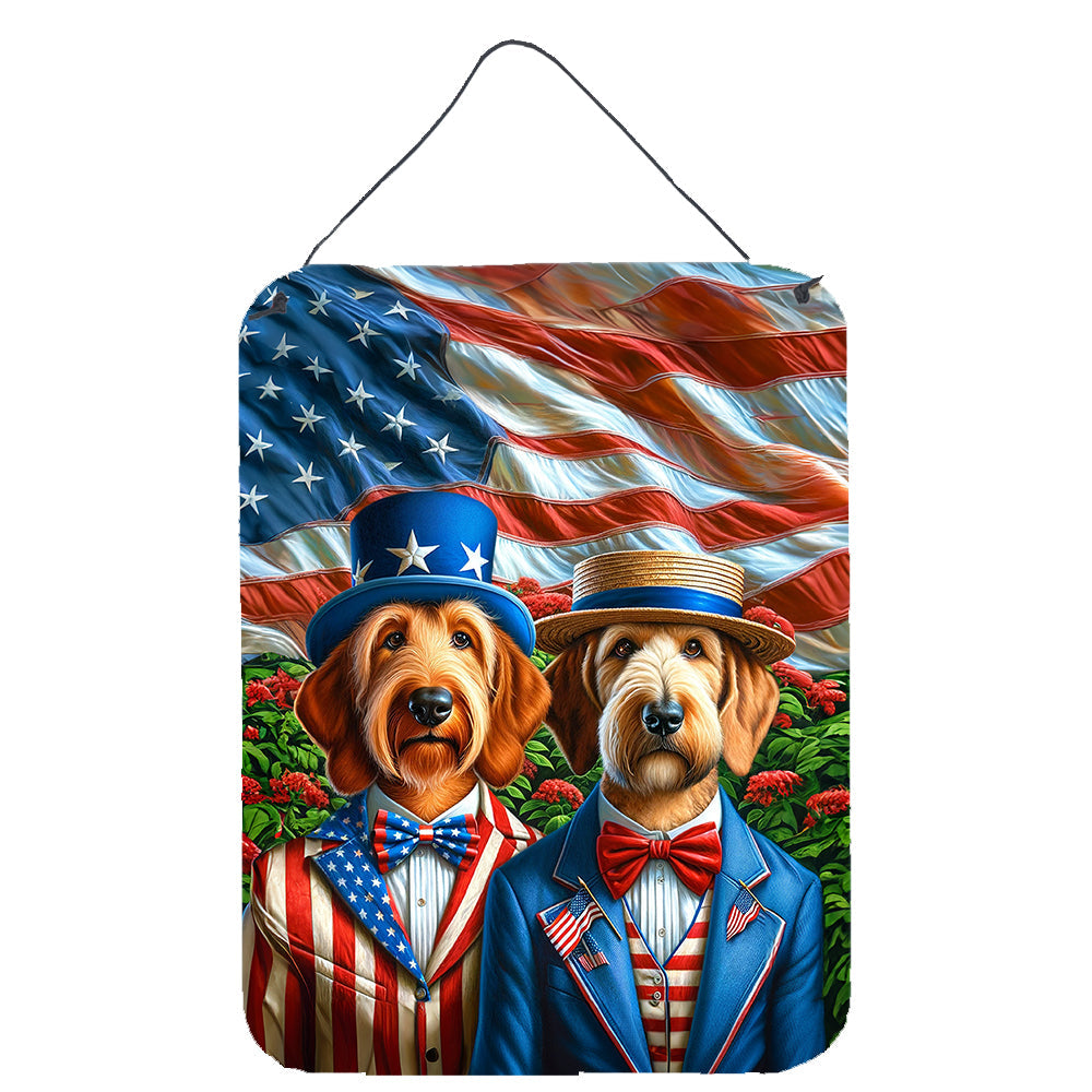 All American Otterhound Wall or Door Hanging Prints Aluminum Metal Sign Kitchen Wall Bar Bathroom Plaque Home Decor Front Door Plaque, 12x16, Multicolor