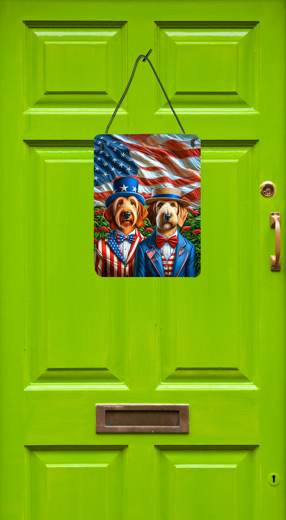 All American Otterhound Wall or Door Hanging Prints Aluminum Metal Sign Kitchen Wall Bar Bathroom Plaque Home Decor Front Door Plaque, 12x16, Multicolor