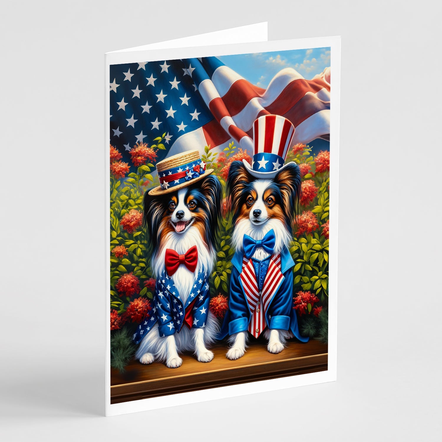 All American Papillon Greeting Cards Pack of 8 Blank Cards with Envelopes Whimsical A7 Size 5x7