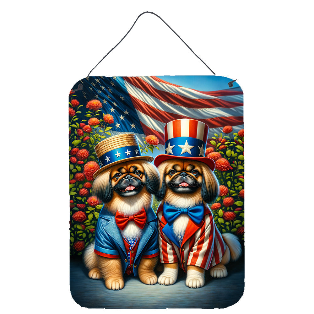All American Pekingese Wall or Door Hanging Prints Aluminum Metal Sign Kitchen Wall Bar Bathroom Plaque Home Decor Front Door Plaque, 12x16, Multicolor