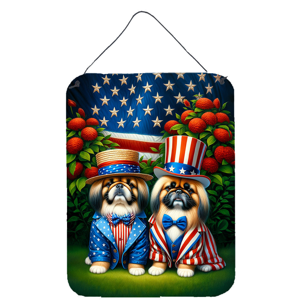 All American Pekingese Wall or Door Hanging Prints Aluminum Metal Sign Kitchen Wall Bar Bathroom Plaque Home Decor Front Door Plaque, 12x16, Multicolor
