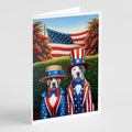 All American Pit Bull Terrier Greeting Cards Pack of 8 Blank Cards with Envelopes Whimsical A7 Size 5x7