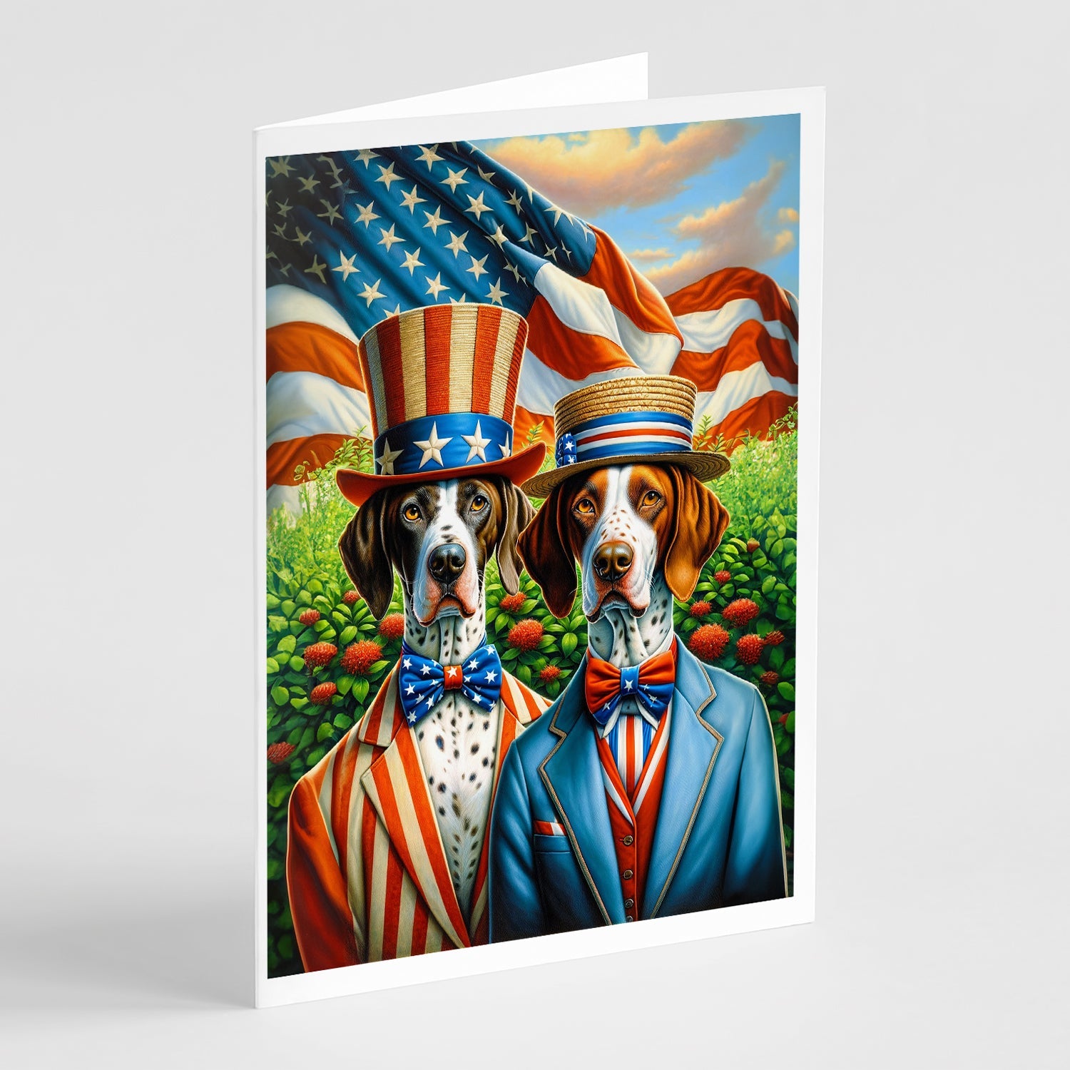 All American Pointer Greeting Cards Pack of 8 Blank Cards with Envelopes Whimsical A7 Size 5x7