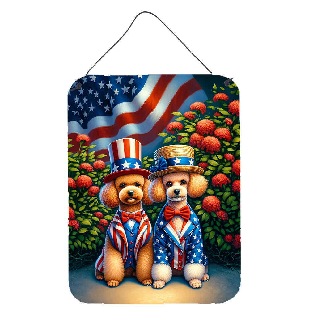 All American Poodle Wall or Door Hanging Prints Aluminum Metal Sign Kitchen Wall Bar Bathroom Plaque Home Decor Front Door Plaque, 12x16, Multicolor