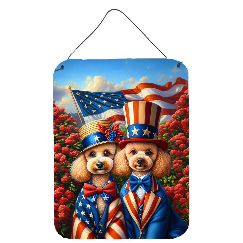 All American Poodle Wall or Door Hanging Prints Aluminum Metal Sign Kitchen Wall Bar Bathroom Plaque Home Decor Front Door Plaque, 12x16, Multicolor