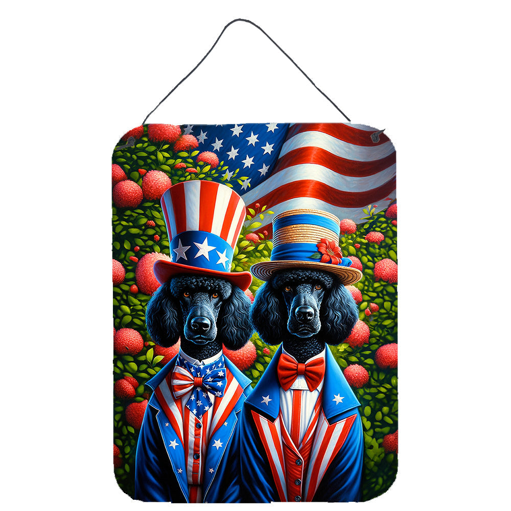 All American Poodle Wall or Door Hanging Prints Aluminum Metal Sign Kitchen Wall Bar Bathroom Plaque Home Decor Front Door Plaque, 12x16, Multicolor