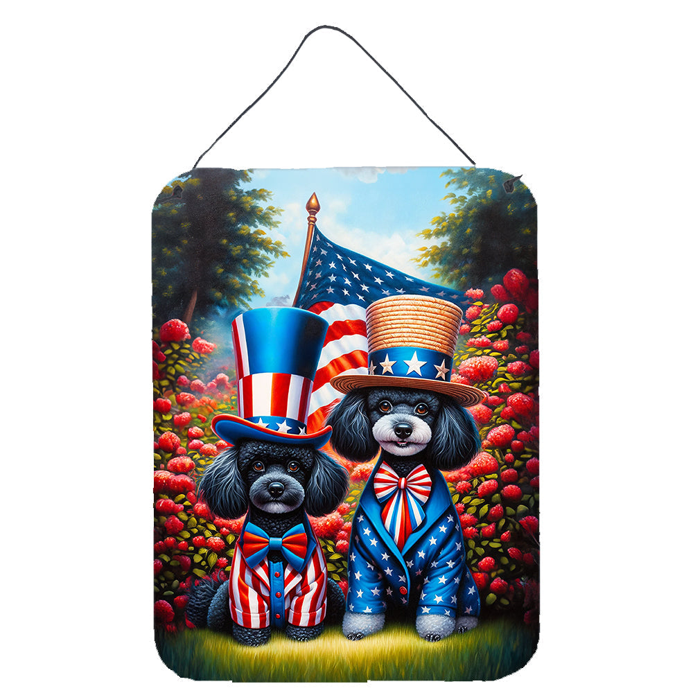 All American Poodle Wall or Door Hanging Prints Aluminum Metal Sign Kitchen Wall Bar Bathroom Plaque Home Decor Front Door Plaque, 12x16, Multicolor