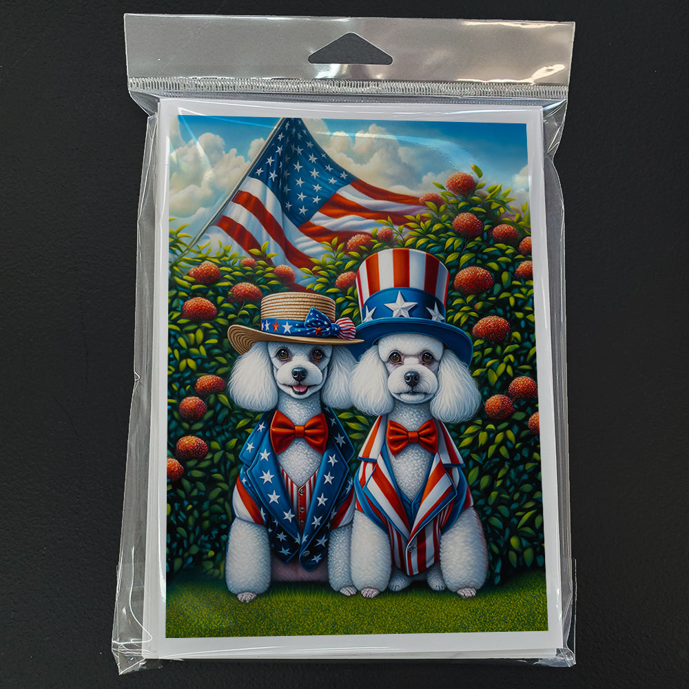 All American Poodle Greeting Cards Pack of 8 Blank Cards with Envelopes Whimsical A7 Size 5x7
