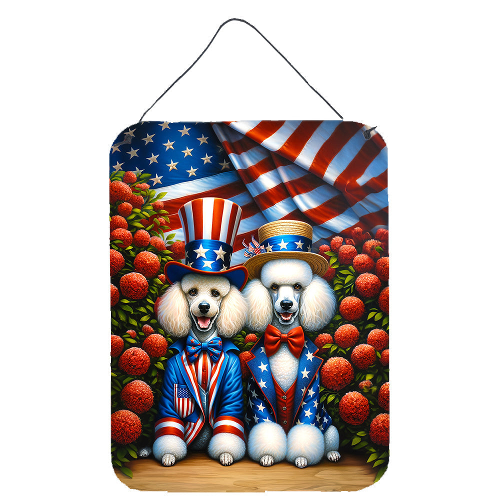 All American Poodle Wall or Door Hanging Prints Aluminum Metal Sign Kitchen Wall Bar Bathroom Plaque Home Decor Front Door Plaque, 12x16, Multicolor