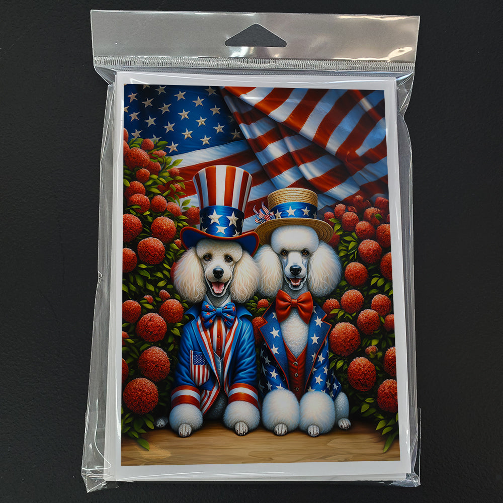 All American Poodle Greeting Cards Pack of 8 Blank Cards with Envelopes Whimsical A7 Size 5x7