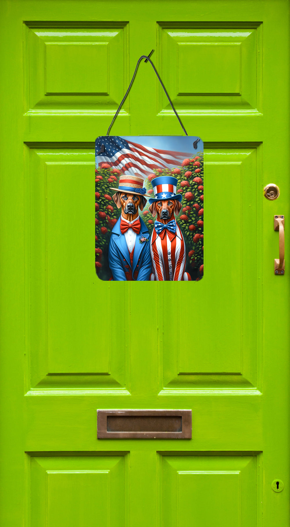 All American Rhodesian Ridgeback Wall or Door Hanging Prints Aluminum Metal Sign Kitchen Wall Bar Bathroom Plaque Home Decor Front Door Plaque, 12x16, Multicolor