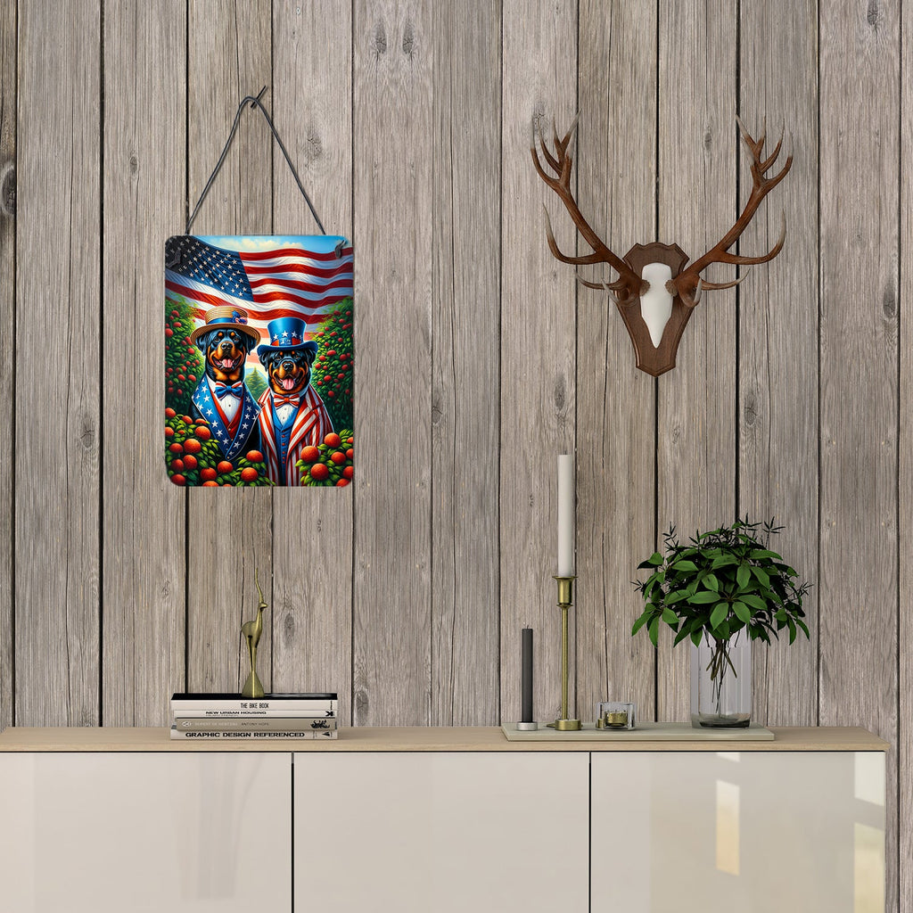 All American Rottweiler Wall or Door Hanging Prints Aluminum Metal Sign Kitchen Wall Bar Bathroom Plaque Home Decor Front Door Plaque, 12x16, Multicolor