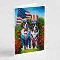 All American Saint Bernard Greeting Cards Pack of 8 Blank Cards with Envelopes Whimsical A7 Size 5x7