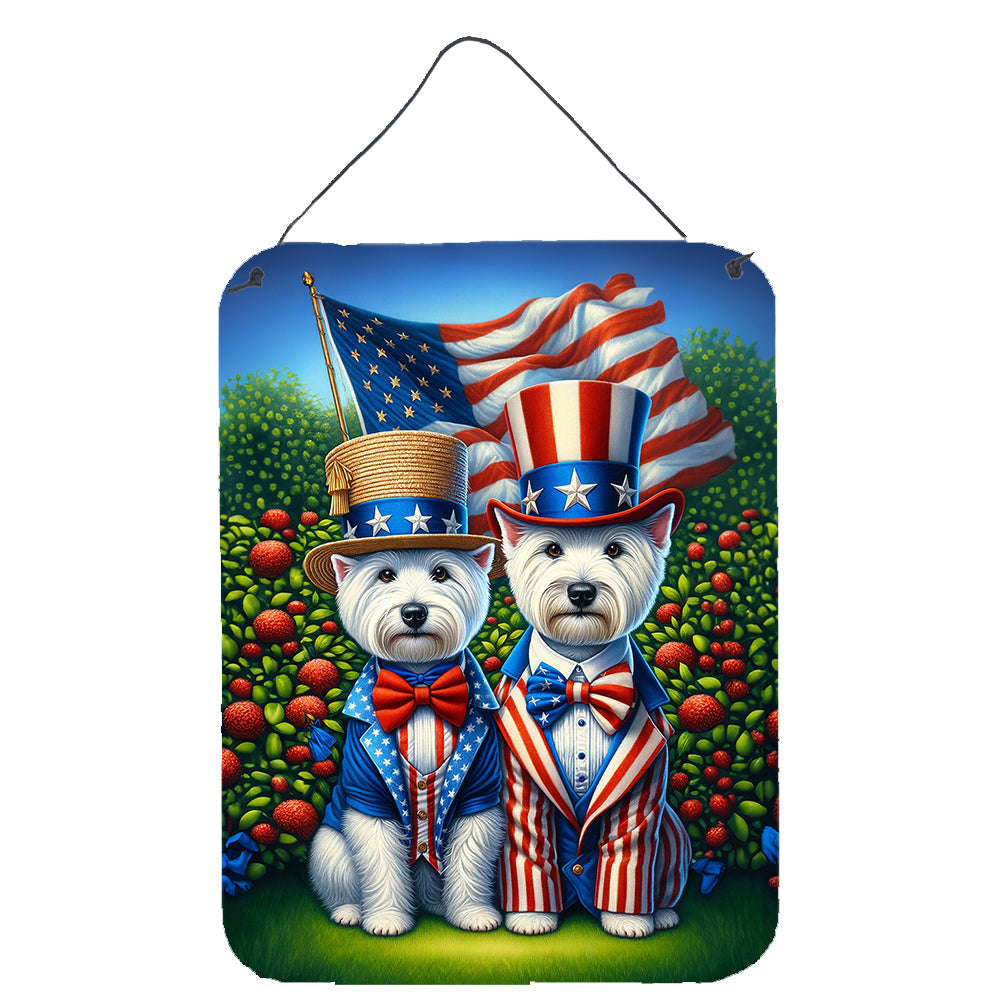 All American Westie Wall or Door Hanging Prints Aluminum Metal Sign Kitchen Wall Bar Bathroom Plaque Home Decor Front Door Plaque, 12x16, Multicolor