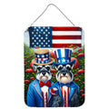All American Schnauzer Wall or Door Hanging Prints Aluminum Metal Sign Kitchen Wall Bar Bathroom Plaque Home Decor Front Door Plaque, 12x16, Multicolor