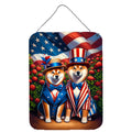All American Shiba Inu Wall or Door Hanging Prints Aluminum Metal Sign Kitchen Wall Bar Bathroom Plaque Home Decor Front Door Plaque, 12x16, Multicolor