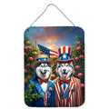 All American Siberian Husky Wall or Door Hanging Prints Aluminum Metal Sign Kitchen Wall Bar Bathroom Plaque Home Decor Front Door Plaque, 12x16, Multicolor
