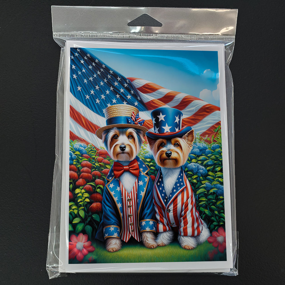 All American Silky Terrier Greeting Cards Pack of 8 Blank Cards with Envelopes Whimsical A7 Size 5x7