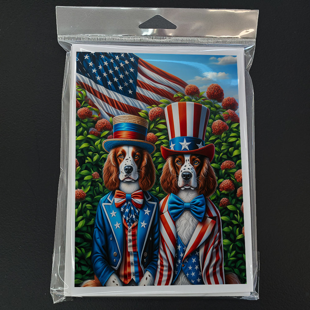 All American Welsh Springer Spaniel Greeting Cards Pack of 8 Blank Cards with Envelopes Whimsical A7 Size 5x7