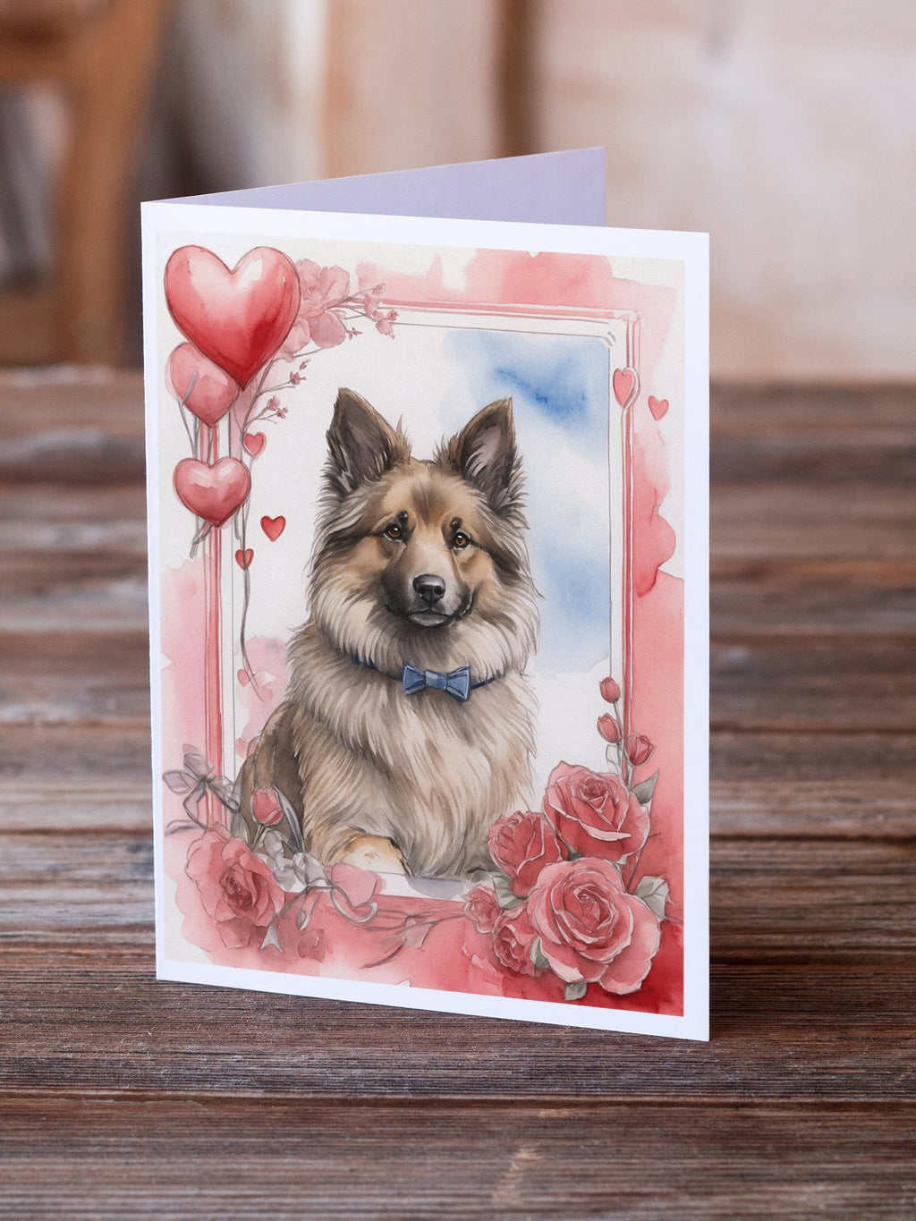 Belgian Tervuren Valentine Roses Greeting Cards Pack of 8 Blank Cards with Envelopes Whimsical A7 Size 5x7
