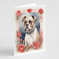 Boxer Valentine Roses Greeting Cards Pack of 8 Blank Cards with Envelopes Whimsical A7 Size 5x7
