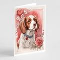 Brittany Valentine Roses Greeting Cards Pack of 8 Blank Cards with Envelopes Whimsical A7 Size 5x7