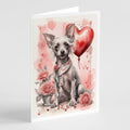 Chinese Crested Valentine Roses Greeting Cards Pack of 8 Blank Cards with Envelopes Whimsical A7 Size 5x7