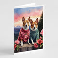 Basenji Two Hearts Greeting Cards Pack of 8 Blank Cards with Envelopes Whimsical A7 Size 5x7