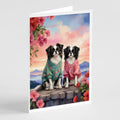 Japanese Chin Two Hearts Greeting Cards Pack of 8 Blank Cards with Envelopes Whimsical A7 Size 5x7