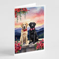 Labrador Retriever Two Hearts Greeting Cards Pack of 8 Blank Cards with Envelopes Whimsical A7 Size 5x7