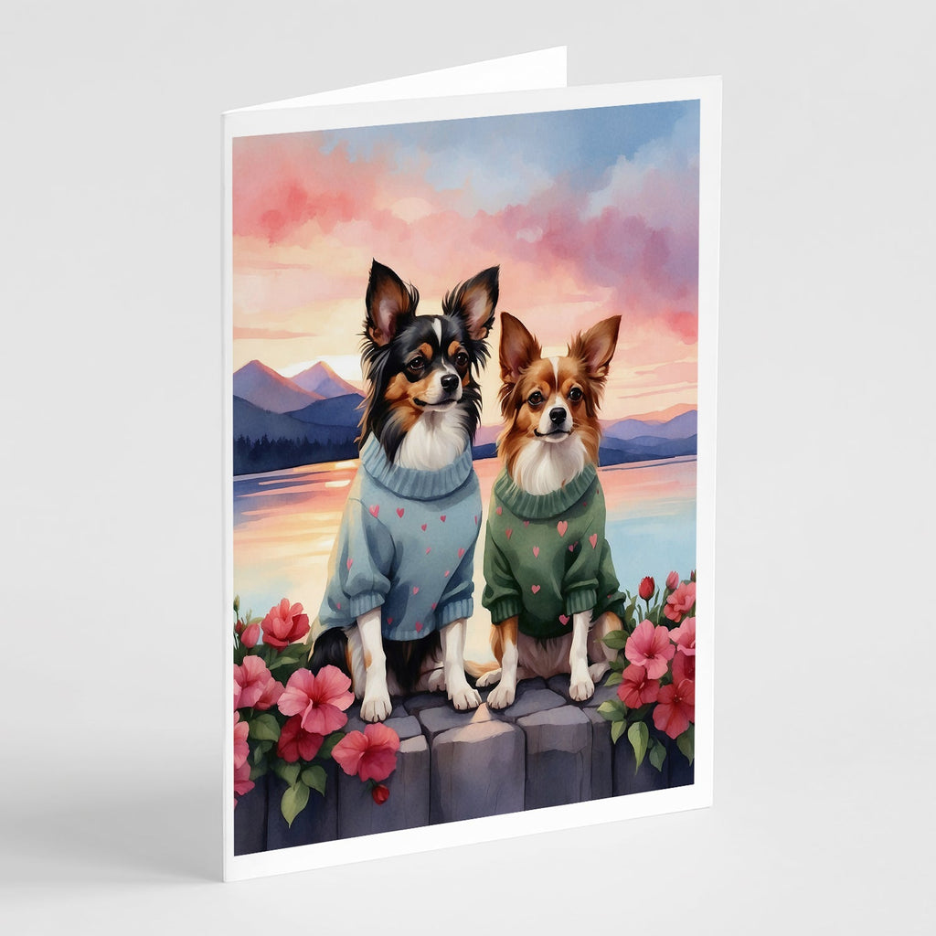 Papillon Two Hearts Greeting Cards Pack of 8 Blank Cards with Envelopes Whimsical A7 Size 5x7
